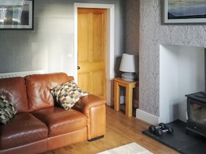 Attractive living room with wood burner | Glaramara, Kendal