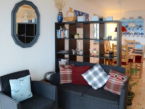 Cosy snug area of the living space | Fionn Croft Lodge, Melvaig, near Gairloch