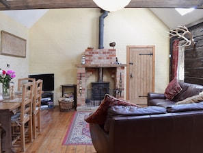 The wood floored living room with wood burning stove | Brook Barn - Brook and Meadow Barns, Shobley, Ringwood