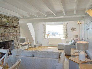 Exposed wood beams and amazing coastal views  | Bwthyn Y Borth, Rhoscolyn, near Holyhead