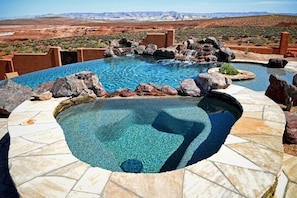 Private Spa and Pool with 5 waterfalls