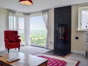 Wonderful countryside views from the living room | Oak House - Cysgod Y Coed Cottages, Llanrhaeadr, near Denbigh