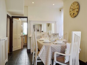 A contemporary dining table and chairs give a modern feel to the dining area | Oak Lea, Keswick