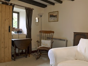 Exposed wood beamed ceilings throughout ground floor | Ivy Cottage, Aldwark, near Matlock