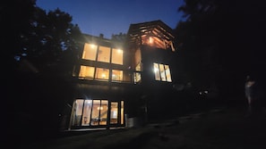 Bear Necessities Lodge. Viewed from the mountain side.