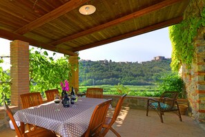 Shaded portico with breathtaking view