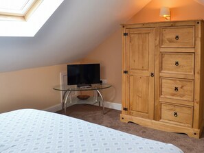 Double bedroom with sloping ceiling and roof light | Freya Cottage & Christine CottageFreya Cottage, Flamborough