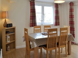 Living/dining area with homely yet contemporary feel | The Old Parish Hall, Seahouses, near Alnwick