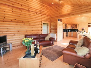 Bracken Log Cabin sitting/dining room | Bracken Log Cabin, Glenfarg