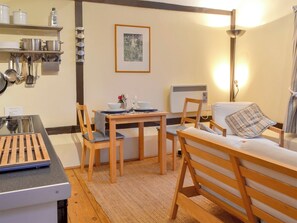 Beamed, open-plan living space  | The Dairy - Combe Hill Farm, Ninfield, near Battle