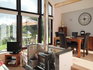 Contemporary Living/dining area with wood burner | Achabeg, Inverlussa, near Achnamara