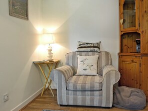 Beautifully presented living room with wood burner | Didfa, Llangoed, near Beaumaris