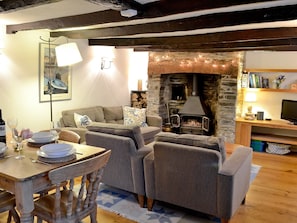 Living room/dining room | The Thatch Cottage, South Petherwin, nr. Launceston
