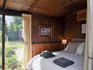 Double bedroom | Brockford Railway Sidings - The Guards Van, Brockford, nr. Stowmarket