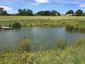 Tranquil wildlife area with lake | The Stable, Lower Shipen - Brazzacott Cottages, North Petherwin, near Launceston