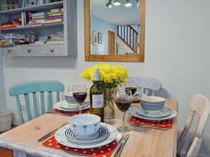 Quirky dining area | The Blue Loft, Playden, near Rye