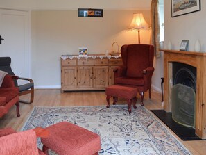 Stylish living room with feature fireplace | The Glade, Ferring, Worthing