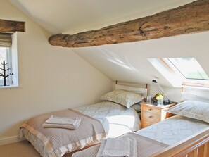 Twin bedroom | Appleshine Cottage, Almondbury
