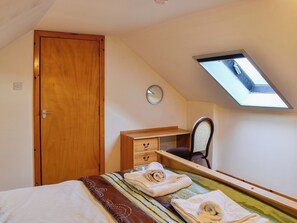 Double bedroom with sloping ceilings | The Hen Hoose, Nether Barr, near Newton Stewart