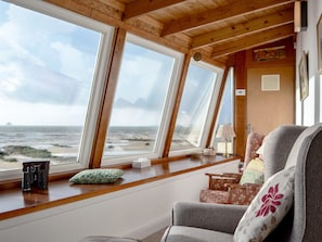 Spectacular sea views from the living room | White Cottage, Lower Largo, near Leven
