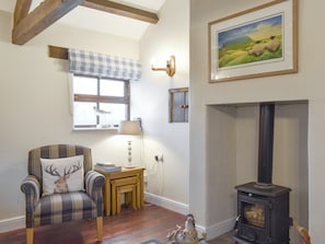 Welcoming wood burner within living area | Curlew Barn, near Middleham, Leyburn