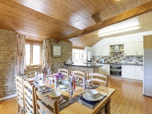 Large dining area adjoins kitchen | The Mill House, Lea, near Ross-on-Wye