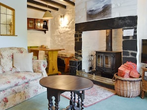 Welcoming living and dining room with wood burner | Bron Elan, Bron Elan, Dolwyddelan, near Betws-y-Coed