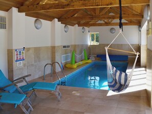 Indoor private heated swimming pool | Beer Farm, Waterrow, near Wiveliscombe