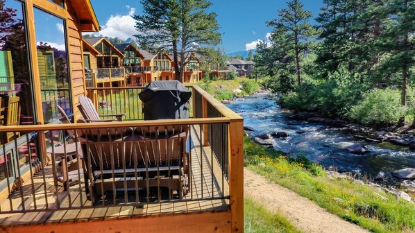 deck off of kitchen with gas grill
