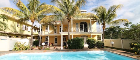 Back of Pendene Villa with balcony and your own private pool.