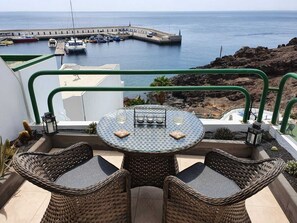 Terrace view over Puerto del Carmen harbour