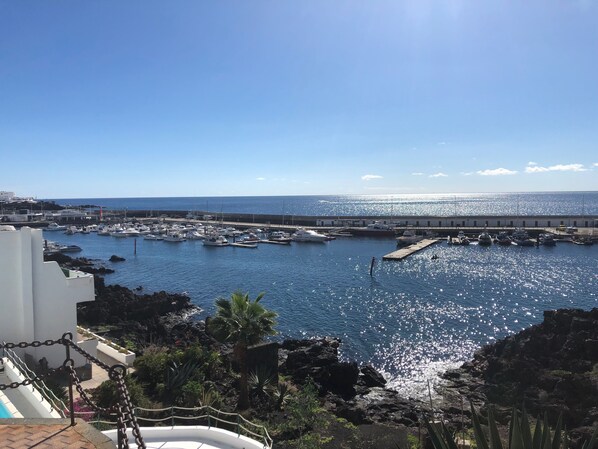 View of Peurto del Carmen old town harbour