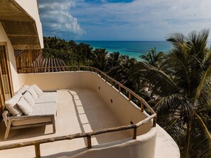 Private balcony overlooking the Caribbean Sea