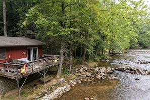 Back deck overhanging the Chattahoochee River