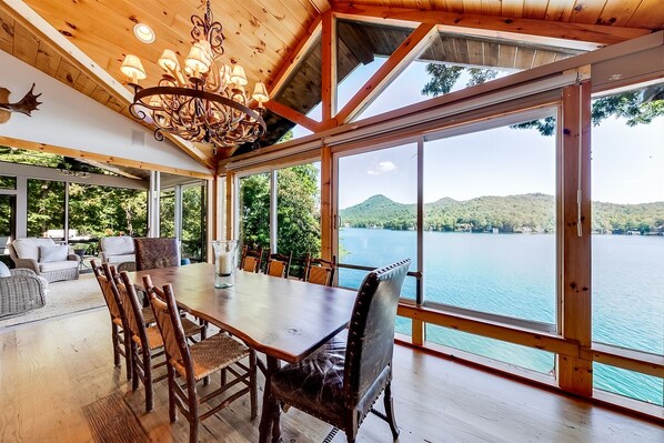 Dining Area with breathtaking views of Lake Burton