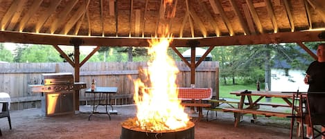 A spacious all weather Pavilion that also feels warm and cosy