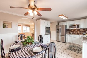 Bright, cheery dining.  Seats 4 comfortably