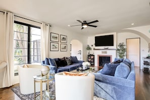 Seating for 6 or more in the expansive yet cozy living room is a great place to rest and relax