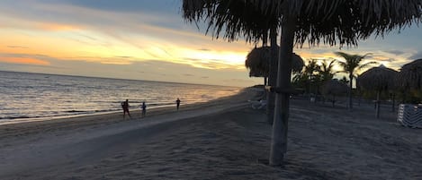 Sunset on the beach at Playa Blanca