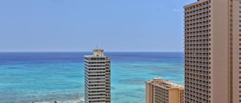 Taken from our lanai, these views of Waikiki Beach are exceptional