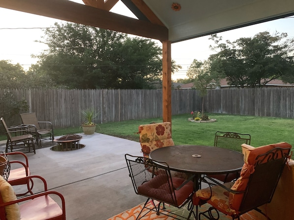 Back patio to enjoy your evening with the family 