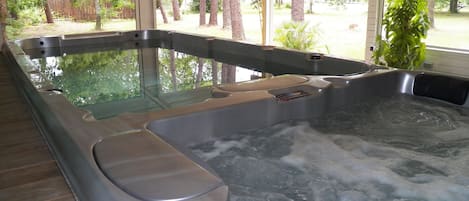 Piscine Intérieure et Jacuzzi. Vue panoramique sur le jardin privé de 3000 m².