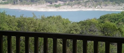 Beautiful views of the lake from large deck