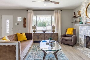 Cozy fireplace and living room