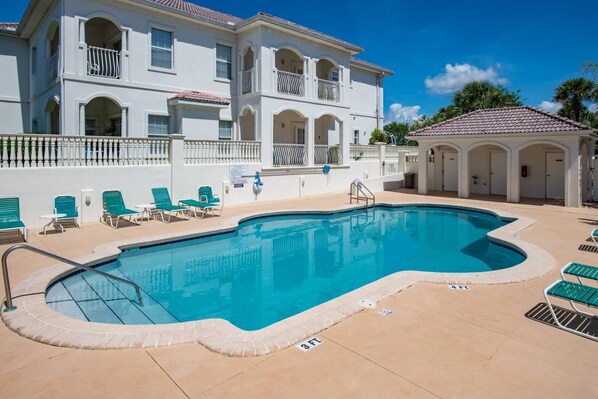 Relax in the community pool after a long day at the beach!