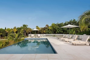 Newly completed infinity edge heated pool
