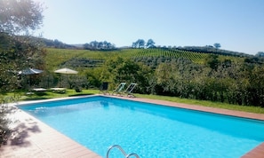 Bòggina private swimming pool among vineyards and olive groves