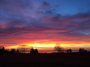 Sunset on the Connecticut River from the porch.