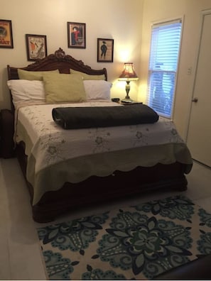 Bedroom with 1 “Queen” bed. Top quality mattress. Sleeps max 2 persons. 