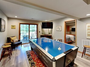 Downstairs Living Area + Air Hockey Table